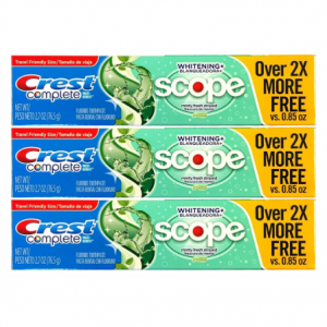 Crest Complete Multi-Benefit Whitening + Scope Toothpaste 2.7 Oz, Pack of 3 @ Amazon