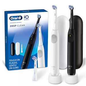 Oral-B iO Series 2 Electric Toothbrush, Pure White & Night Black, 2pk., 3 Brush Heads @ Sam's Club