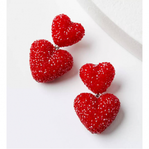 LOFT Heart Drop Statement Earrings