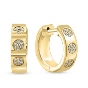 Effy ENY 14K Goldplated Sterling Silver & 0.12 TCW Diamond Huggie 耳环