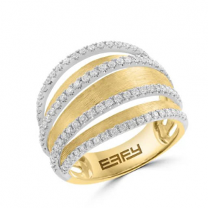Effy 14K White & Yellow Gold 0.58 TCW 钻石戒指