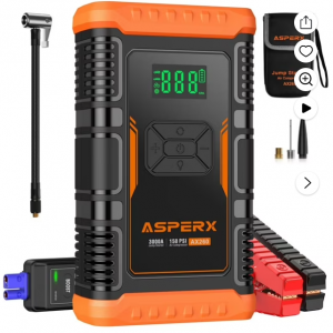 30% off ASPERX 2 IN 1 Car Jumper Box with Air Compressor @Walmart