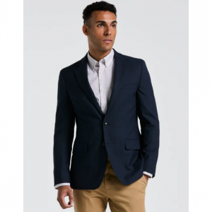 Navy Osmans Wool Poly Blend Suit Jacket