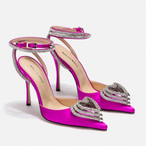 Mach & Mach Triple Heart Satin 高跟鞋