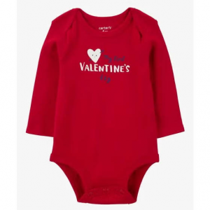 Carter's Heart Valentine's Day Ribbed 婴儿连身衣