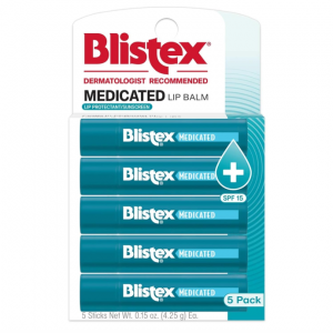 Blistex Medicated Lip Balm, 0.15 Ounce, Pack of 5 @ Amazon