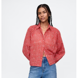 Gap Relaxed Button-Front Shirt