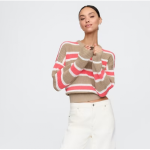 Gap 100% Cotton Shaker-Stitch Crewneck Sweater