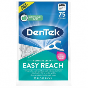 DenTek, Complete Clean Floss Picks 75 Floss Picks Pack of 3, 225 Count @ Amazon