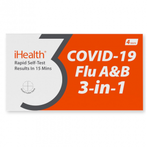 iHealth COVID-19, Flu A&B 3-in-1 Antigen Rapid Test, Results in 15 Minutes, 4 Tests @ Amazon