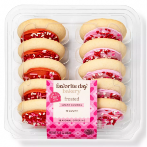 情人节粉色和红色糖霜饼干 - 13.5oz/10个