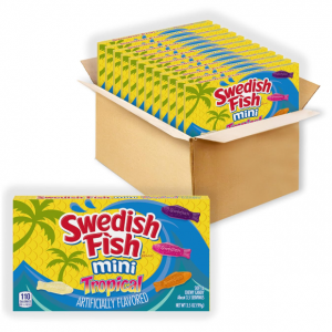 SWEDISH FISH Mini Tropical Soft & Chewy Candy, Bulk Candy, 12 - 3.5 oz Boxes @ Amazon