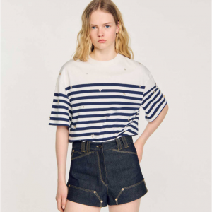 Sandro Paris Rhinestone Breton T恤