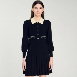 Sandro Paris Pleated 針織連衣裙