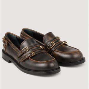 40% Off Distressed leather loafers @ Sandro Paris CA