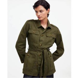 Madewell Chino Safari Jacket in Faded Ivy