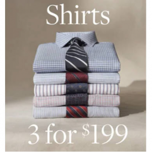 Shirts 3 for $199 @ Brooks Brothers