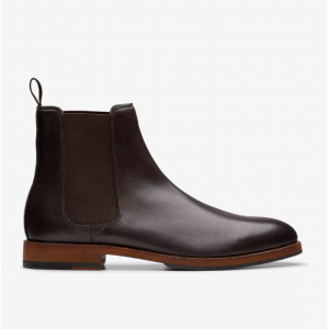 Clarks Craft James Top Chelsea Boot Dark Brown Leather 短靴