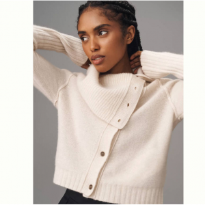 Pilcro Asymmetrical Button 羊绒开衫