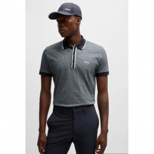 条纹饰边 Mouliné 棉质 Polo 衫