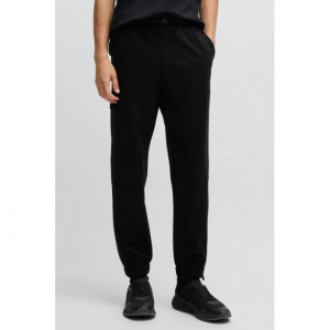 徽标细节粘合抓绒运动裤