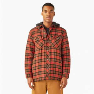 Dickies Water Repellent Flannel Hooded Shirt Jacket