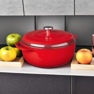 Lodge 7.5 Quart Enameled Cast Iron Dutch Oven with Lid – Dual Handles