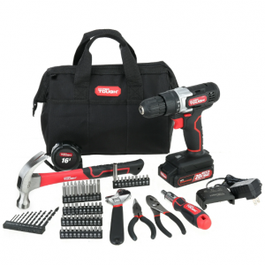 Hyper Tough 20V Max Lithium-Ion 3/8 inch Cordless Drill, 70-Piece Home Tool Set @ Walmart