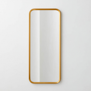 Isari Brass Rough Cast Aluminum Rectangular Wall Mirror 24"x55"