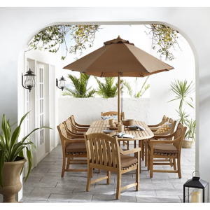 Bristol  户外柚木9件餐桌套装（118 英寸 x 47 英寸餐桌和 8 张餐椅）