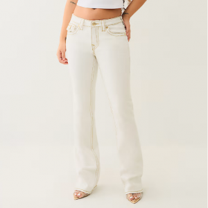 True Religion Becca Big T Lurex Mid Rise Bootcut Jean