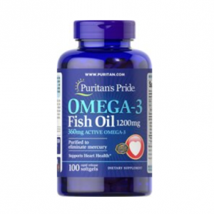 Puritan's Pride Omega-3 鱼油胶囊 1200 mg (360 mg 活性 Omega-3) 100 粒