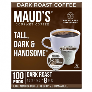 Maud's 深烘咖啡胶囊 100颗 适用于Keurig咖啡机 @ Amazon