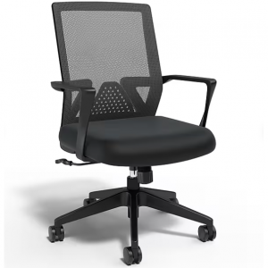 Staples Cartwright 人体工学织物旋转工作椅,黑色 (ST62400)