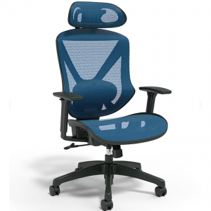 Staples® Dexley 人体工学网状旋转工作椅,蓝色 (UN59375)