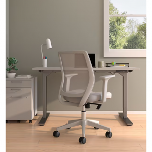 Staples Essentials 人体工学织物旋转工作椅,灰色 (UN58149)