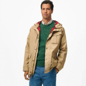 59% Off Dry Waxed Cotton Field Jacket with Hood @ Brooks Brothers