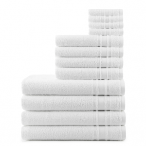 Mainstays 100% Cotton 12-Piece White Towel Set, Soft & Absorbent @ Walmart