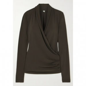 TOTEME 圍裹效果垂墜彈力平紋布上衣