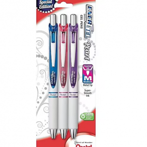 50% off Pentel EnerGel Pearl Deluxe Retractable Gel Pens, Medium Point, Assorted Colors Ink