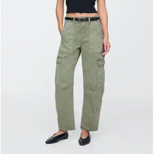 高腰筒形工装裤