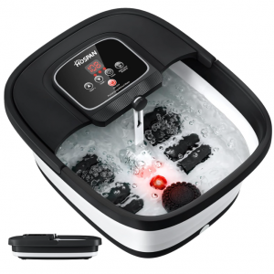 HOSPAN Collapsible Foot Spa with Heat, Bubble, Red Light, and Temperature Control, Black @ Amazon