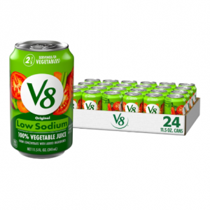 V8 Low Sodium Original 100% Vegetable Juice, 11.5 fl oz Can (24 Pack) @ Amazon