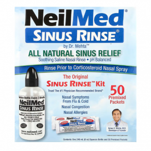 NeilMed, 原始和与众不同的鼻窦冲洗试剂盒,50个预混合包每包1克