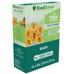 FoodSaver Precut Vacuum Sealer Bags for Airtight Food Storage and Sous Vide Cooking, BPA-Free