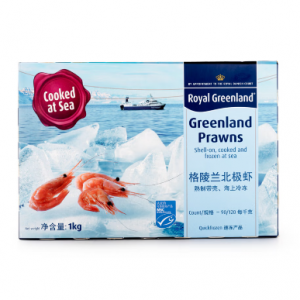 Royal Greenland 野生海捕鲜甜北极甜虾（剥壳即食）冷冻 2.2 磅