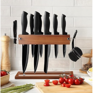 Gourmetop Kitchen Knife Set with Block 15 pcs @ Amazon