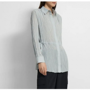 77% Off Theory Light Grey Pleated Shirt @ Brand Alley 