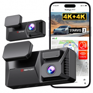 F77 STARVIS 2 4K+4K Dual IMX678 Voice Control 5.8GHz High Speed WIFI Dash Cam @ Redtiger