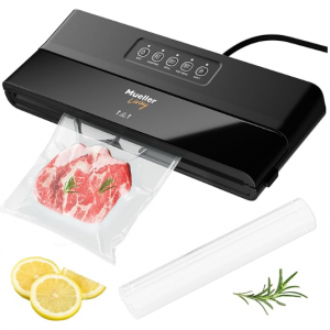 MuellerLiving Vacuum Sealer Machine, Compact Vacuum Sealer Kit with Bags/Roll @ Amazon